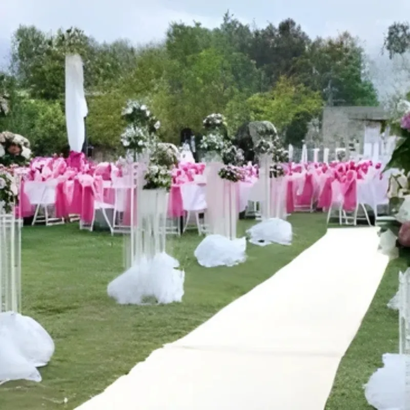 Gold Pleksi Detaylı Silindir Nişan Masası Seti